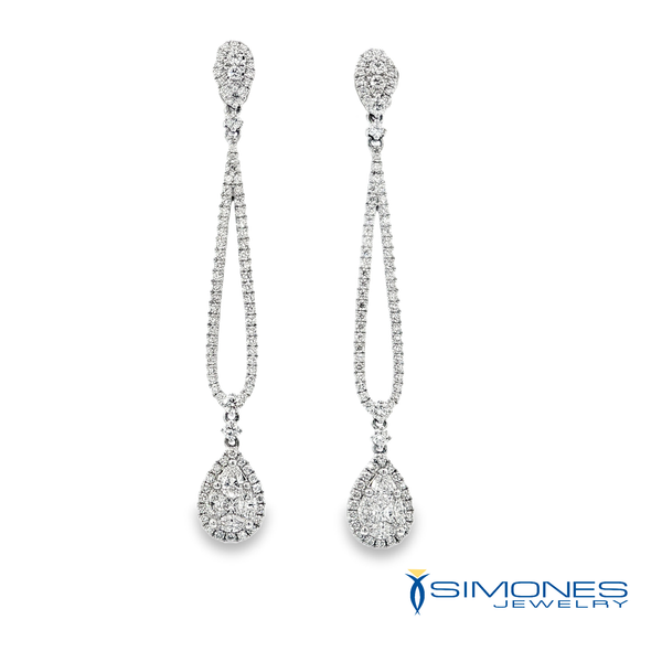 18K White 2.00ct.tw F VS1 VS2 Diamond Drop Earrings Image 2 Simones Jewelry, LLC Shrewsbury, NJ