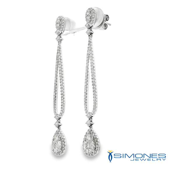 18K White 2.00ct.tw F VS1 VS2 Diamond Drop Earrings Image 4 Simones Jewelry, LLC Shrewsbury, NJ