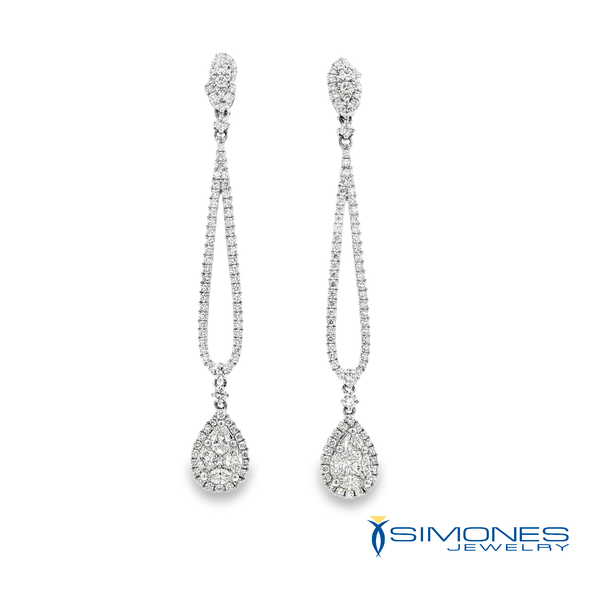 18K White 2.00ct.tw F VS1 VS2 Diamond Drop Earrings Simones Jewelry, LLC Shrewsbury, NJ