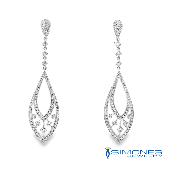 18K White 2.05ct.tw Round Diamonds Drop Earrings Image 5 Simones Jewelry, LLC Shrewsbury, NJ