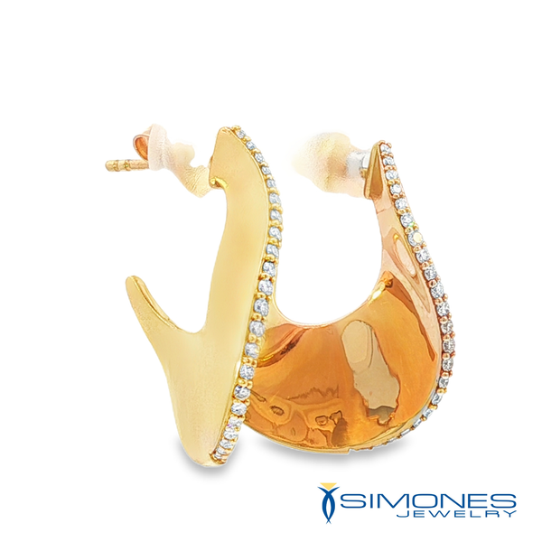 14K Yellow Diamond Drop Earrings Image 2 Simones Jewelry, LLC Shrewsbury, NJ