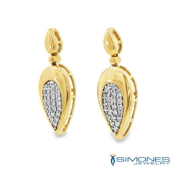 14K Yellow Diamond Earrings Image 3 Simones Jewelry, LLC Shrewsbury, NJ