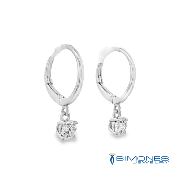 14K White Diamond Earrings Image 2 Simones Jewelry, LLC Shrewsbury, NJ