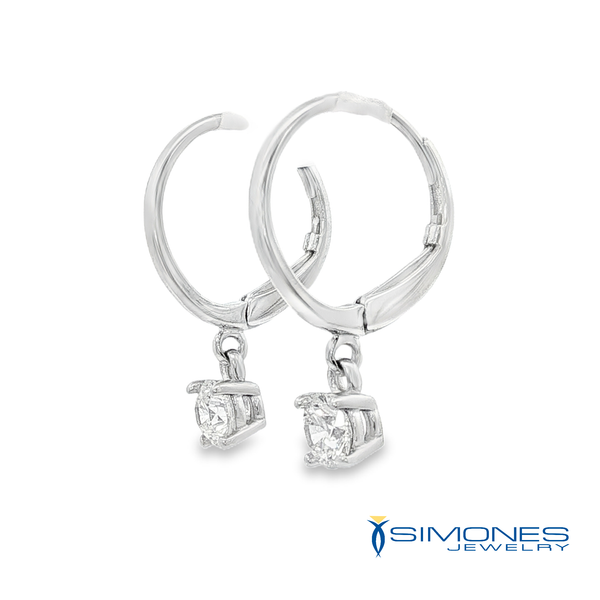 14K White Diamond Earrings Image 3 Simones Jewelry, LLC Shrewsbury, NJ