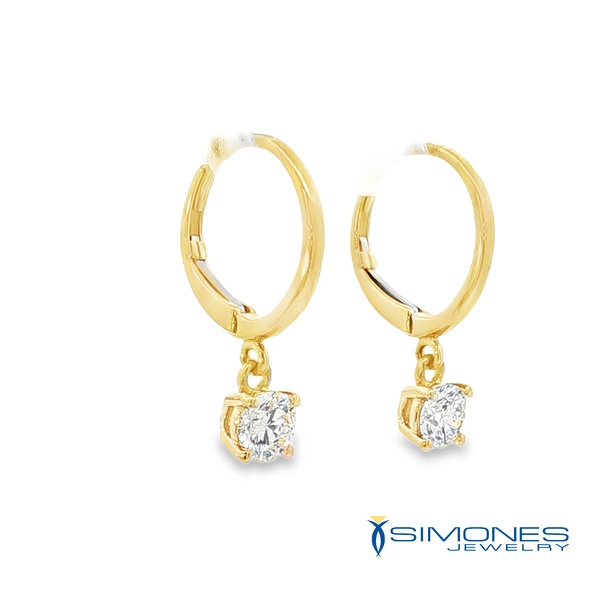14J Yellow Diamond Earrings Image 2 Simones Jewelry, LLC Shrewsbury, NJ