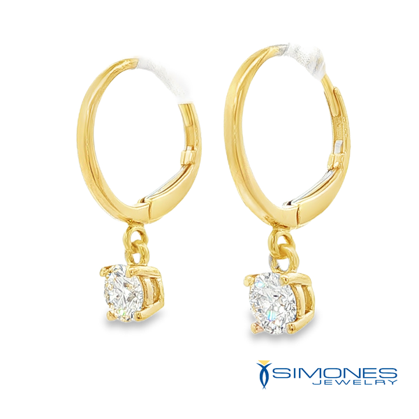 14J Yellow Diamond Earrings Image 3 Simones Jewelry, LLC Shrewsbury, NJ