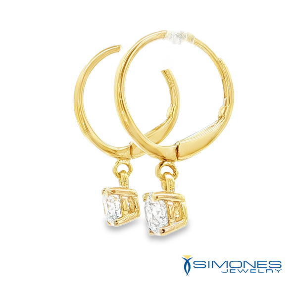 14J Yellow Diamond Earrings Image 4 Simones Jewelry, LLC Shrewsbury, NJ