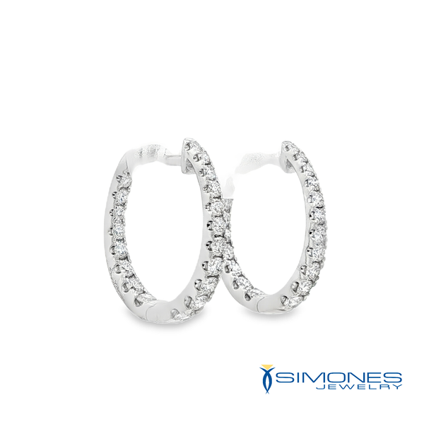 14K White Diamond Earrings Image 2 Simones Jewelry, LLC Shrewsbury, NJ