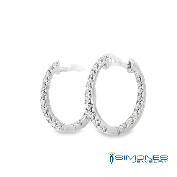 14K White Diamond Earrings Image 3 Simones Jewelry, LLC Shrewsbury, NJ