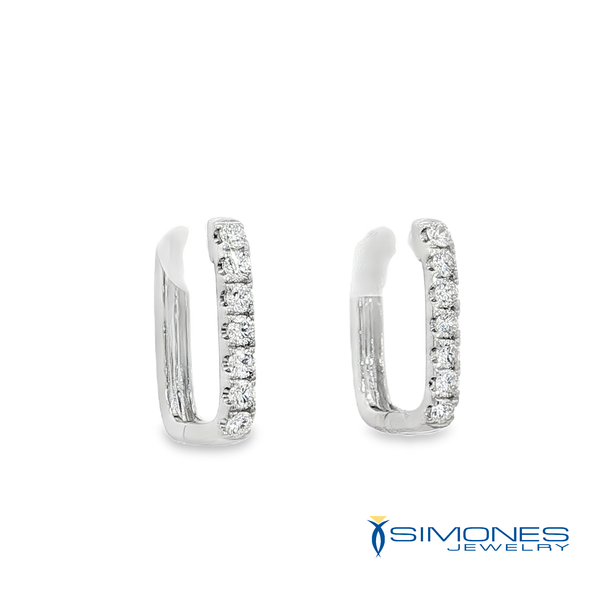 14K White Diamond Earrings Image 2 Simones Jewelry, LLC Shrewsbury, NJ