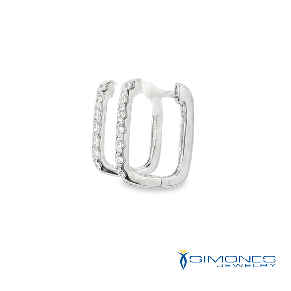 14K White Diamond Earrings Image 3 Simones Jewelry, LLC Shrewsbury, NJ