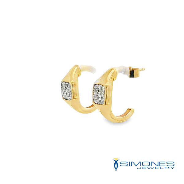 14K Yellow Diamond  Earrings Image 3 Simones Jewelry, LLC Shrewsbury, NJ