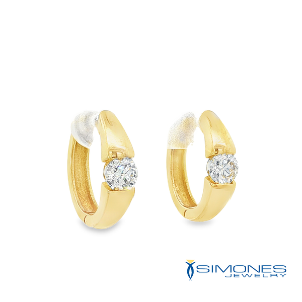 14K Yellow Huggy Earrings Image 2 Simones Jewelry, LLC Shrewsbury, NJ