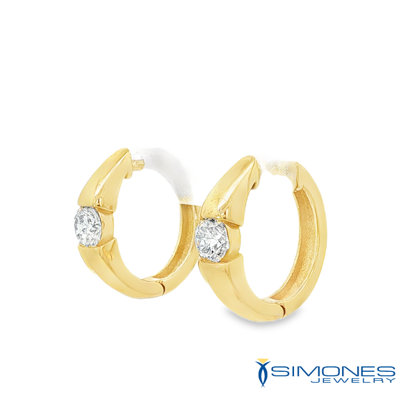 14K Yellow Huggy Earrings Image 3 Simones Jewelry, LLC Shrewsbury, NJ