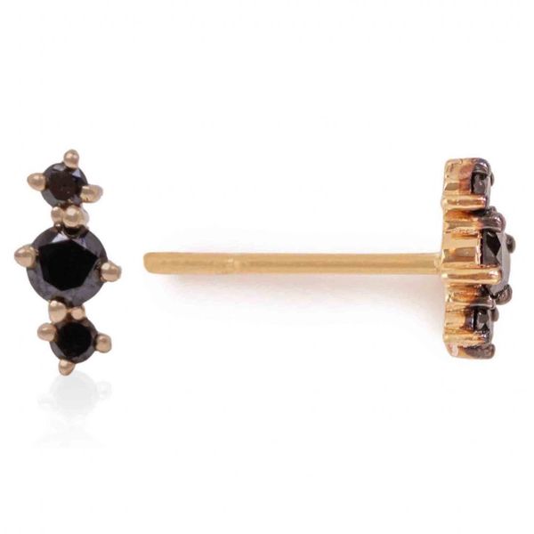 14K Yellow .30ct. 3 Black Diamond Stud Earrings Simones Jewelry, LLC Shrewsbury, NJ