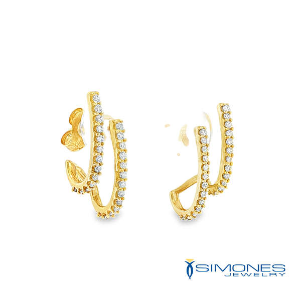 14K Yellow Diamond Earrings Image 2 Simones Jewelry, LLC Shrewsbury, NJ