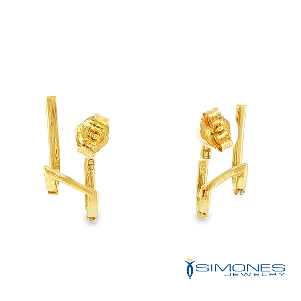 14K Yellow Diamond Earrings Image 3 Simones Jewelry, LLC Shrewsbury, NJ