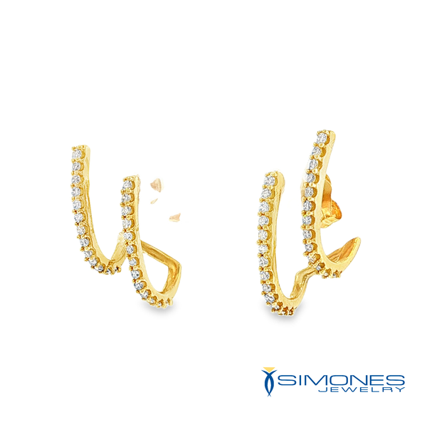 14K Yellow Diamond Earrings Image 4 Simones Jewelry, LLC Shrewsbury, NJ