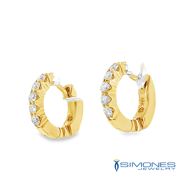 14K Yellow Diamond Earrings Image 2 Simones Jewelry, LLC Shrewsbury, NJ