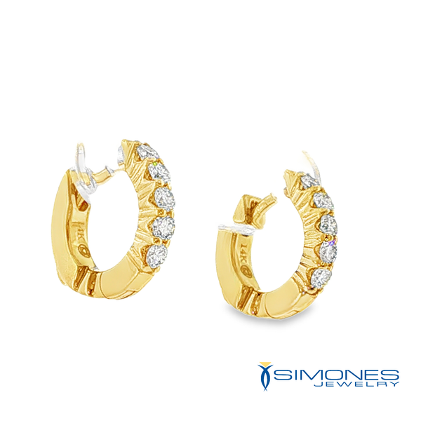 14K Yellow Diamond Earrings Image 3 Simones Jewelry, LLC Shrewsbury, NJ