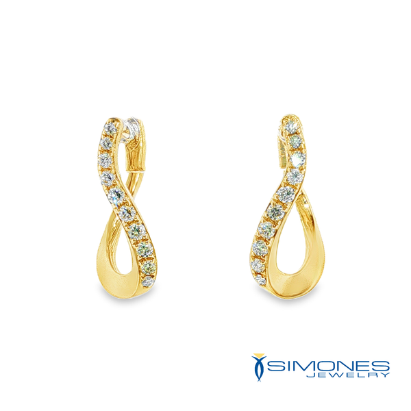14K Yellow Diamond Hoop Earrings Simones Jewelry, LLC Shrewsbury, NJ