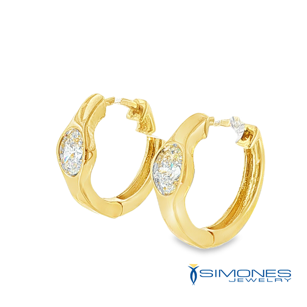 14K Yellow Diamond Earrings Image 2 Simones Jewelry, LLC Shrewsbury, NJ