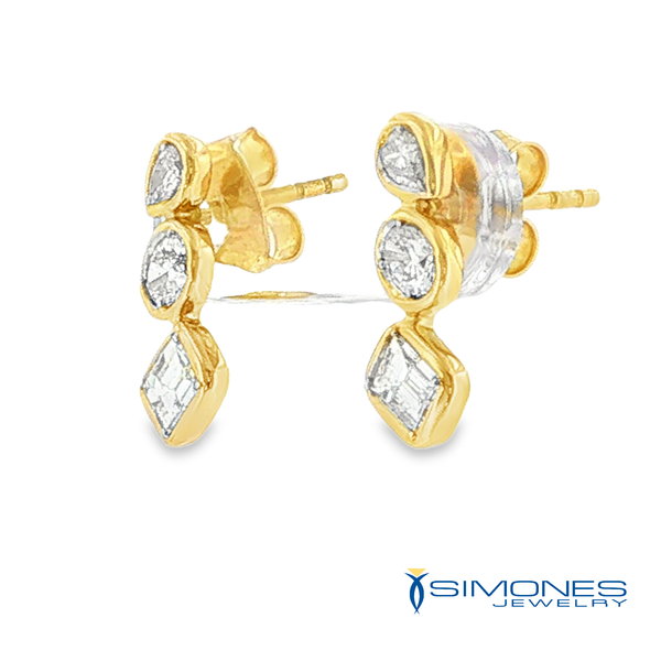 14K Yellow Diamond Earrings Image 3 Simones Jewelry, LLC Shrewsbury, NJ