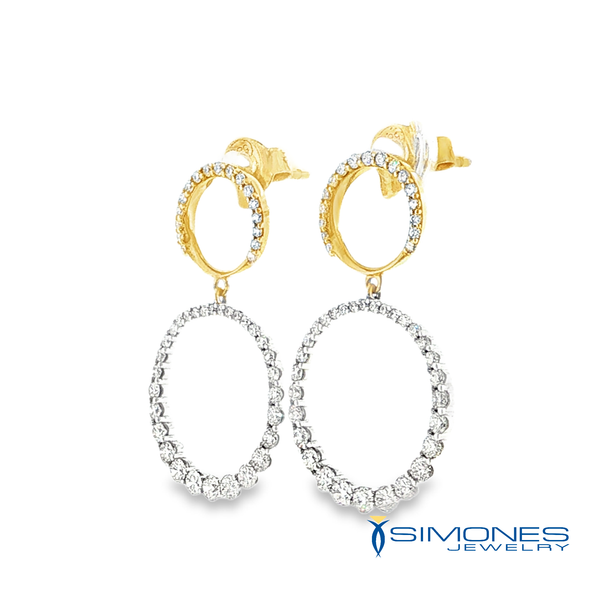 14K Yellow Diamond Drop Earrings Image 2 Simones Jewelry, LLC Shrewsbury, NJ