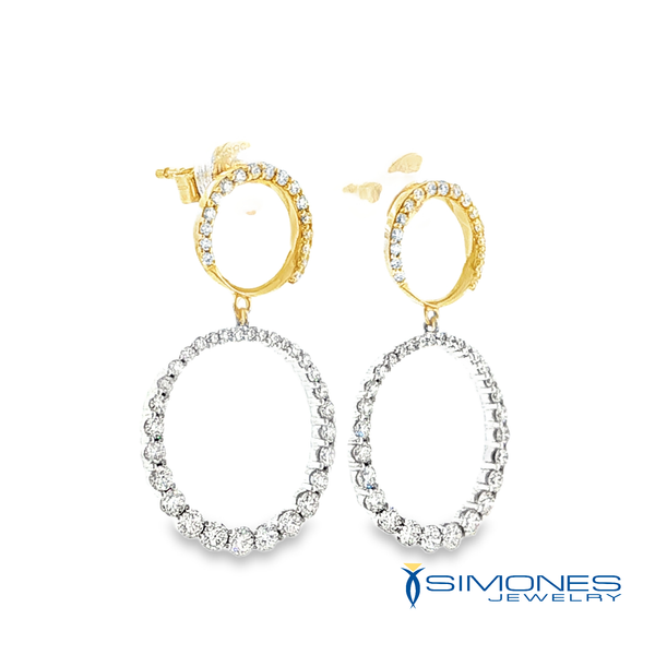 14K Yellow Diamond Drop Earrings Image 3 Simones Jewelry, LLC Shrewsbury, NJ