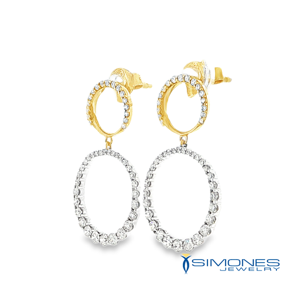14K Yellow Diamond Drop Earrings Image 5 Simones Jewelry, LLC Shrewsbury, NJ