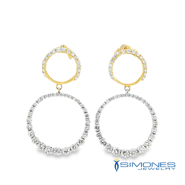14K Yellow Diamond Drop Earrings Simones Jewelry, LLC Shrewsbury, NJ