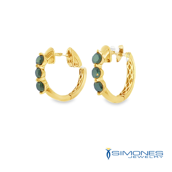14K Yellow Black Diamond Earrings Image 2 Simones Jewelry, LLC Shrewsbury, NJ