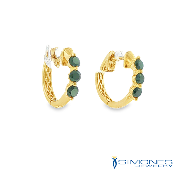 14K Yellow Black Diamond Earrings Image 3 Simones Jewelry, LLC Shrewsbury, NJ