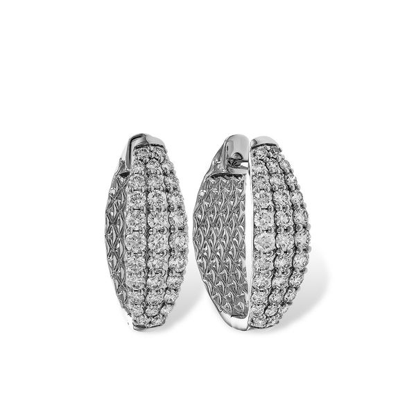 14K White Diamond Huggy Earrings Simones Jewelry, LLC Shrewsbury, NJ