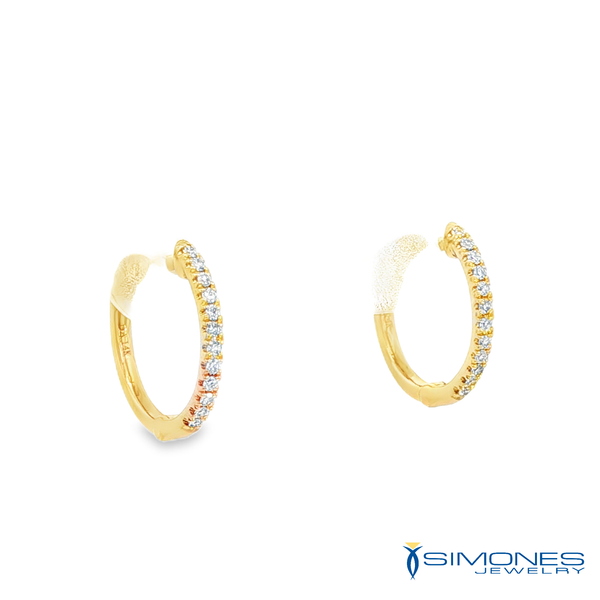 14K Yellow Diamond Earring Image 3 Simones Jewelry, LLC Shrewsbury, NJ