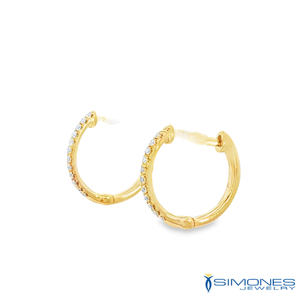 14K Yellow Diamond Earring Image 4 Simones Jewelry, LLC Shrewsbury, NJ