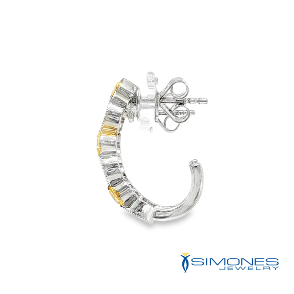 Yellow Diamond J Hoop Image 2 Simones Jewelry, LLC Shrewsbury, NJ