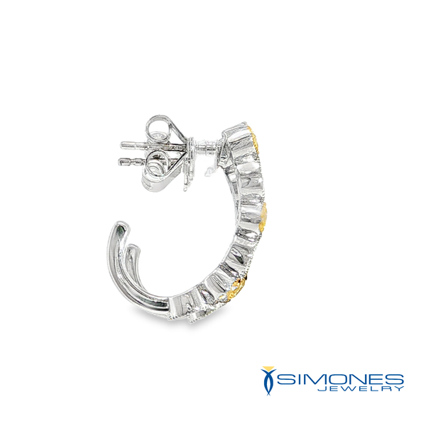 Yellow Diamond J Hoop Image 4 Simones Jewelry, LLC Shrewsbury, NJ