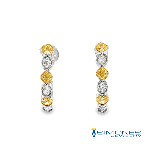 Yellow Diamond J Hoop Simones Jewelry, LLC Shrewsbury, NJ
