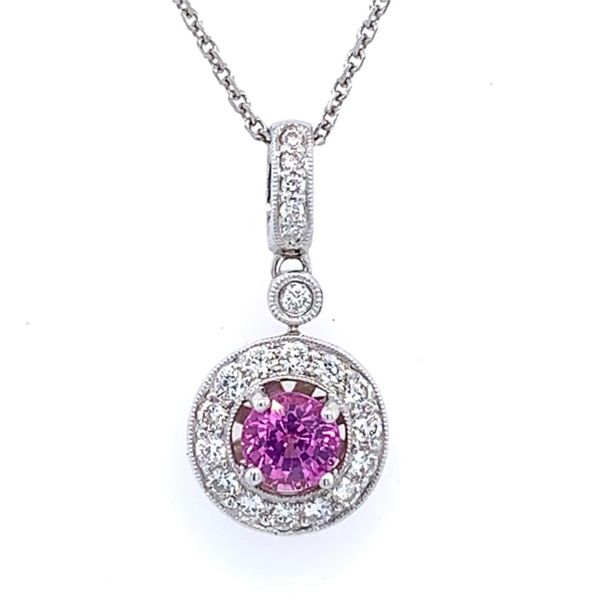 Pink Sapphire & Diamond Pendant Simones Jewelry, LLC Shrewsbury, NJ