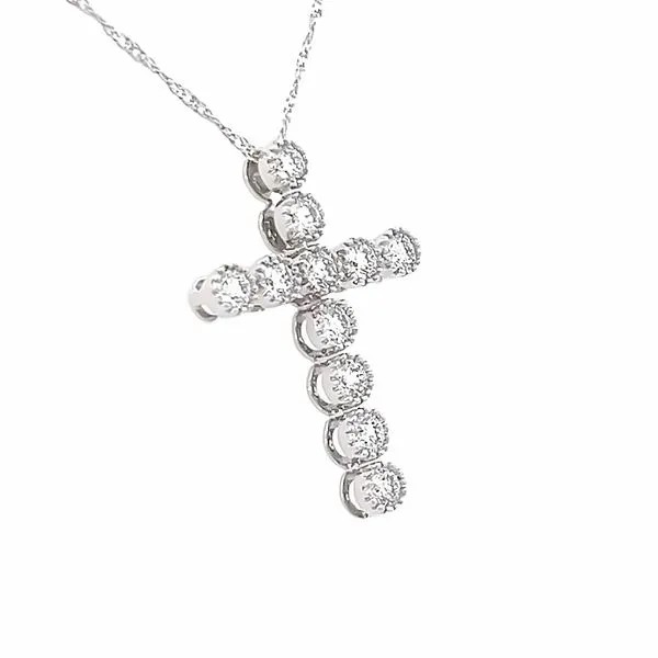 White Gold Diamond Cross Image 2 Simones Jewelry, LLC Shrewsbury, NJ