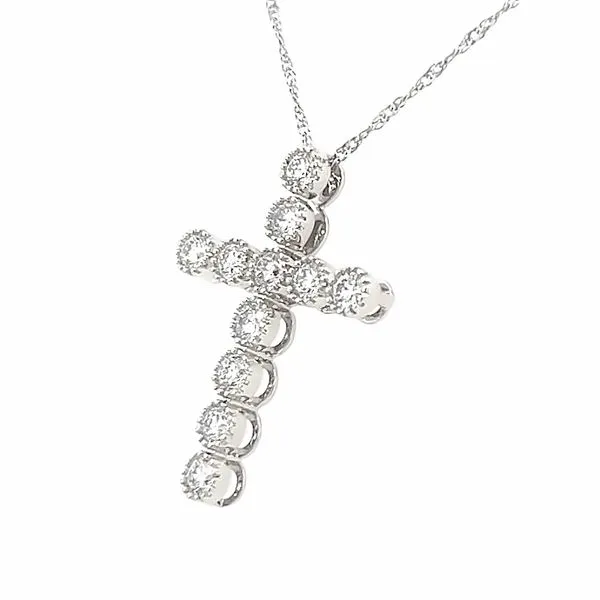 White Gold Diamond Cross Image 3 Simones Jewelry, LLC Shrewsbury, NJ