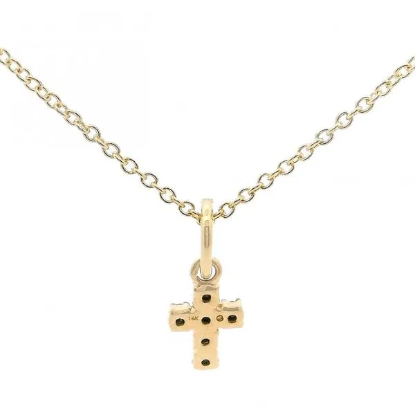 14K Yellow .17ct. Blk Diamond Cross Image 5 Simones Jewelry, LLC Shrewsbury, NJ