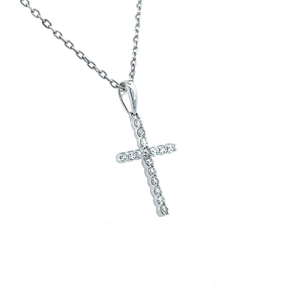 14K White Diamond Cross Image 2 Simones Jewelry, LLC Shrewsbury, NJ