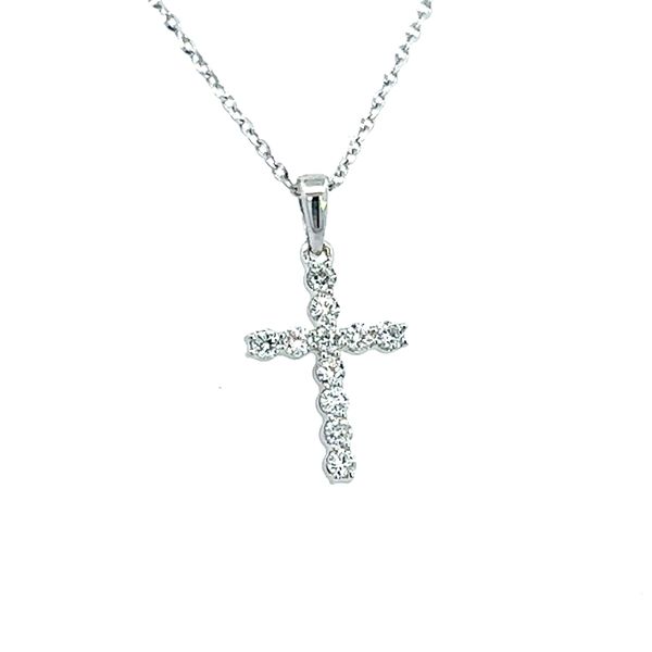 14K White Diamond Cross Simones Jewelry, LLC Shrewsbury, NJ
