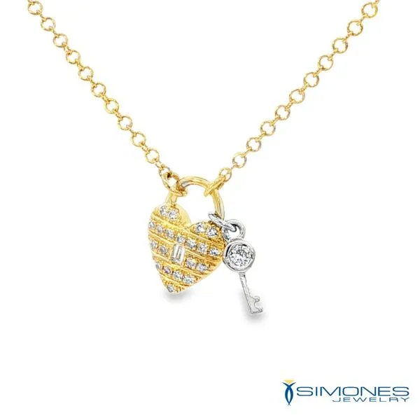 14K Key To My Heart Diamond Pendant & Chain Image 2 Simones Jewelry, LLC Shrewsbury, NJ