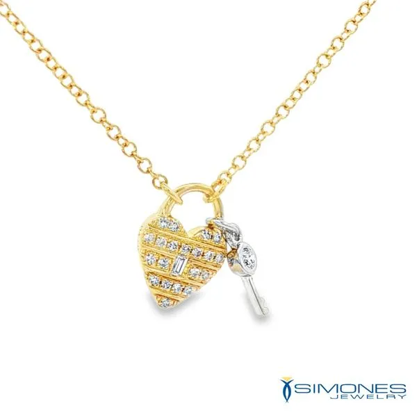 14K Key To My Heart Diamond Pendant & Chain Image 3 Simones Jewelry, LLC Shrewsbury, NJ