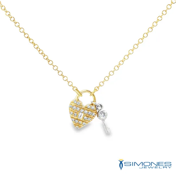 14K Key To My Heart Diamond Pendant & Chain Simones Jewelry, LLC Shrewsbury, NJ