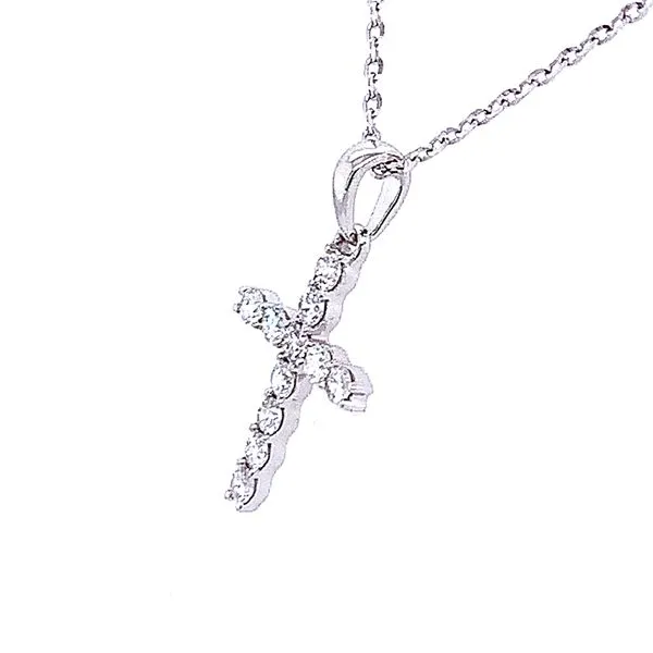 14K White .10ct.tw. Diamond Cross Image 2 Simones Jewelry, LLC Shrewsbury, NJ