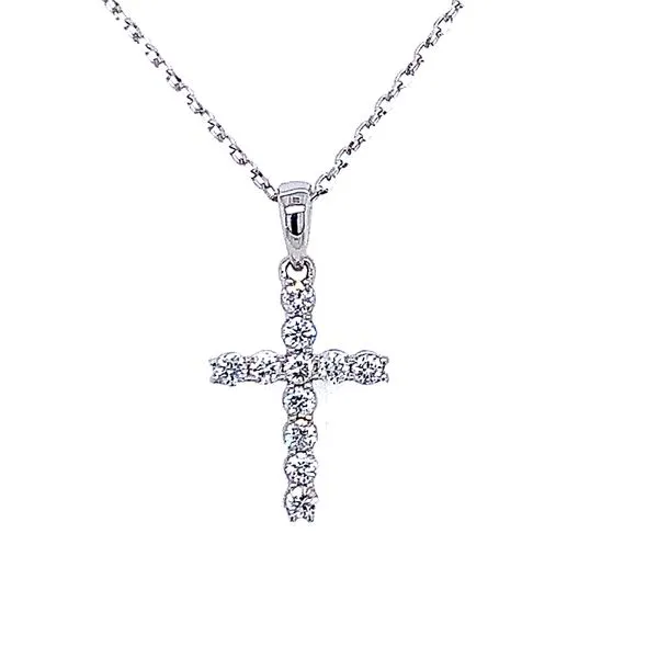 14K White .10ct.tw. Diamond Cross Simones Jewelry, LLC Shrewsbury, NJ